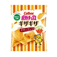 在飛比找蝦皮商城優惠-【Calbee】日本 25週年版 鋸齒狀雞湯風味洋芋片 雞汁
