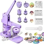 Alldeer Button Maker Machine Multiple Sizes - 1+1.25+2.25 Inch Button Press Machine kit for Kids, DIY Button Pin Badge Machine with 300 Sets Button Parts(Metal Cover, Plastic Pin Backs, Plastic Film)