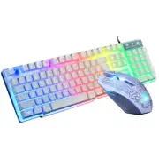 LED Backlit Gaming Keyboard+2400DPI Mouse Sets+Mouse Pad USB Wired Keyboard Set