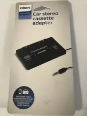 Philips Universal Cassette Adapter With 3.5mm Audio Jack, Black New