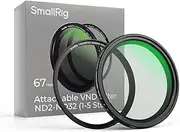 SmallRig 67mm Magnetic Variable ND Filter ND2-ND32 (1-5 Stops) + 67mm Threaded Filter Ring, No X Cross HD Optical Glass Waterproof Scratch Resistant Magnetic Adjustable Neutral Density Filter - 4581