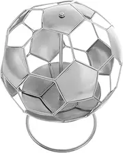 BESPORTBLE Football Pen Holder Pen Holder Bucket Organizer Metal Bucket for Dorm Office Desk Pencil Stand Pencil Caddy for Desk Soccer Ball Display Case Stainless Steel Silver