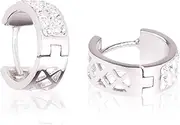 [Drops] Karisma CRD1615Ro Women's Hinged Creole Earrings Rhodium-Plated 925 Silver with Crystal Elements, Sterling Silver