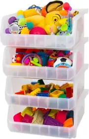 Plastic Containers for Organizing and Storage Bins for Closet, Kitchen, Office,