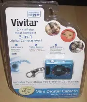 VIVITAR 3-in-1 Ultra Mini Digital Camera USB WEB Cam Video + Accessory Kit 16Mb