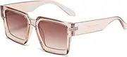 [HDUBFY] Oversized Women Sunglasses Clear Gradient Shades UV400 Men Punk Sun Glasses,7,one size
