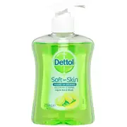 Dettol 250ml Liquid Home Hand Care Wash Antibacterial Soap Lemon & Lime w/ Pump