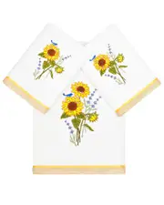 Linum Home Textiles Turkish Cotton Girasol 3pc Embellished Bath & Hand Towel Set