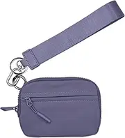 [Generic] Keychain Card Wallet - Credit Card Wallet | Waterproof Nylon Key Ring Wallet, Compact Keychain Zip Bag with Hand Strap for Money Easy Access