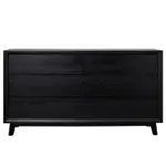[James Lane] Morgan Oak Dresser Black - 6 Drawer