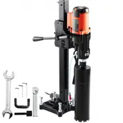 VEVOR Diamond Core Drilling Machine, 8in Wet&Dry Concrete Core Drill Rig with Stand, 750RPM Speed & 1-1/4" 5/8" Thread & Lifting Handle, 8in Drilling