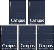 Kokuyo Campus Pre-Dotted Notebook, Semi B5-Dotted 6 mm Rule - 30 Lines X 50 Sheets - 100 Pages, Pack of 5 Dark Blue