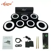 ElectronicDrum Digital USB MIDI 7Pads Roll Up Set Drum Pad Kit With DrumSticks