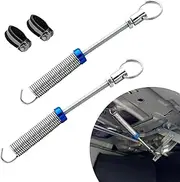 Nowkont Pack-2 Car Trunk Lid Spring, Waterproof Metal Automotive Trunk Spring Replacements with Clamp, Universal Adjustable Vehicle Lifting Spring Accessories for SUV Truck RV (Silver)