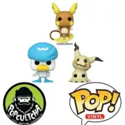 Pokemon - Alolan Raichu, Mimikyu & Quaxly Pop! Vinyl Bundle (Set of 3) "New"