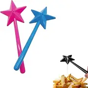 TRADERPLUS Magic Wand Salt and Pepper Shakers, Pentagram Shape Salt Dispenser Funny Seasoning Container (1, Pink+Blue)