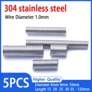 5PCS 304 Stainless Steel Tension Spring 1.0mm Extension Spring Hookless Ring