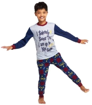 Kids Harry Potter ‘I Solemnly Swear’ Holiday Gift Pajama Set - Navy - SIZE 5