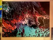 Original and OOAK abstract acrylic painting on canvas