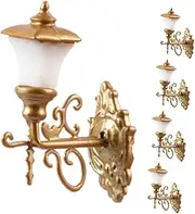 Generic Set of 5 HO Scale Model Railway Street Lighting Accessories, Golden