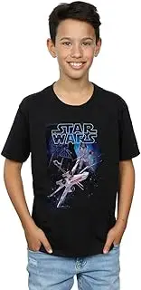 [Absolute Cult] Star Wars Boys Flying Model Rocket T-Shirt Black 9-11 Years