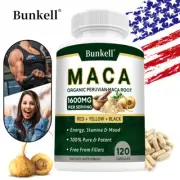 Organic Peruvian Maca Root Capsules, Enhance Muscle, Endurance & Performance