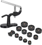 [Cryfokt] Watch Press Tool Set, Watch Back Case Closer with 12Pcs Fitting Dies, Black Watch Back Remover Tool, Humanized Handle Watchmaker Watch Repair Kit for Closing Caps, Metal and ABS