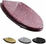 Toilet seat Gold Toilet Seat, Resin Toilet Seat, Elongated Toilet Seat Slow Close Glitter Toilet Seat, Soft Close Bathroom Toilet Lid, Easy to Clean & Install,Gold(Pink)