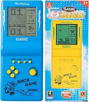 Nbguigdstr Brick Game Console, Retro Handheld Game Console,Tank/Racing/Building Block Game,3.5-inch Large Screen,Built-in 23 Games(Blue)