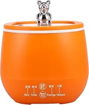 Small Electric Rice Cooker for 1-2 People, 1.8L Mini Rice Cooker with Keep Warm Function and Visible Glass Lid, Multifunctional Non-Stick Rice Maker Cooker for Rice, Oatmeal, Porridge, Soup (Orange)