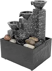Outdoor Water Feature Tabletop Desktop Fountain Water Feature Indoor Office Study USB Charge Bedroom Decor Home LED Lights Living Room Pond Water Features