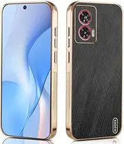 [JNERBUYI] Phone Case for Motorola Edge 50 Fusion 5G, Shockproof Mobile Phone Case with Scratch-Resistant, Galvanised Fashionable Protective Case for Business. Black
