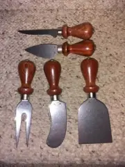 EUC Coltellerie Berti Scarperia 5 Piece Cheese Knife Set Wood Handle New Tools