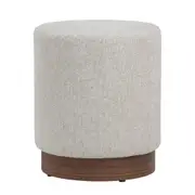 Modern Furniture AURA Ottoman 37.5cm - Beige & Walnut