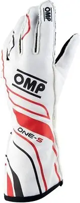 OMP For One-S Gloves White Size XL FIA 8556-2018 IB0-0770-A01-020-XL