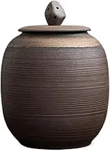 Kitchen Container Rough Terra Cotta Tea Canister Sealed Storage Jar Vintage Ceramic Household Tea Warehouse High-grade Tea Set For Loose Tea