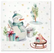Christmas Napkins Lunch 20pcs LOVELY SNOWMAN Decorative Napkins for Decoupage