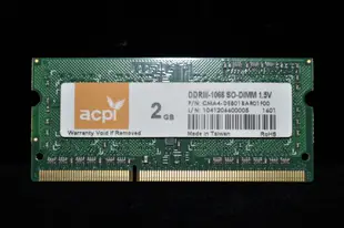 庫存極新！承偉ACPI DDR3-1066 (PC3-8500) 2G CL7 hynix雙面顆粒H5TQ2G83FFR