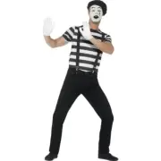 Smiffy's Gentleman Mime Artist Adult Men's Black and White Costume Size Large