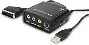 Scart Video Grabber Capture Card, VCR Scart VHS to Digital DVD Converter, Composite/Scart to USB Recorder