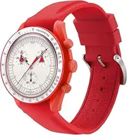 [Murder Mystery Game] Curved Gapless Silicone Moonswatch Band for Men Omega Swatch Strap compatible with Speedmaster/Rolex/Seiko Mission to the Moon/Mercury/Sun/Mars/Earth/ Jupiter/Neptune/Pluto/Saturn/Uranus/Venus,