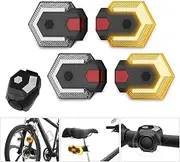 GOLDFOX Bike Tail Light, USB Rechargeable Bike Turn Signals Front and Rear, Bicycle Turn Signals with 120 DB Bike Horn, Wireless Waterproof Bike Rear Light for Road Bicycle, Electric Bike, Scooter