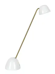 Odeon LED Day Night Sleep+ Task Lamp in White with Brass Finish