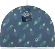 Peacock Feather Tea Cosy, 100% Durable Cotton, 13" H x 6" W, Made in Ireland