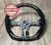 TARIFF FREE Real Alcantara CARBON Steering Wheel Red Line for BMW M5 M6 F10 F12 (for: BMW)