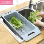 DISH DRAINER SINK DRAIN BASKET WASHING VEGETABLE DRYING RACK