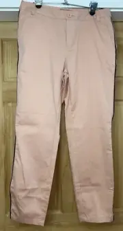 Oakley Bella Chino Golf Women's Pants Fluffy Pink Navy Stripe Regular Fit Size M