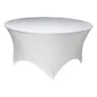 10 pc 60" Round Fitted Spandex Cloth Fabric Linen Tablecloth - White