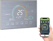 Wi-Fi Smart Programmable Thermostat 5+1+1 Six Periods Voice APP Control Backlight LCD Water/Gas Boiler Heating Thermoregulator with Index Humidity Display Lock Function Compatible with