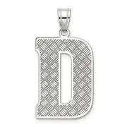 Sterling Silver Rhodium-Plated Letter D Initial Pendant
